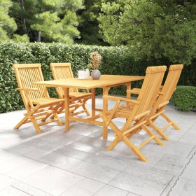 5-piece garden dining set solid teak wood by vidaXL, Garden sets - Ref: Foro24-3059595, Price: 479,31 €, Discount: %