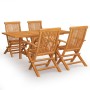 5-teiliges Garten-Essset aus massivem Teakholz von vidaXL, Gartensets - Ref: Foro24-3059595, Preis: 521,76 €, Rabatt: %