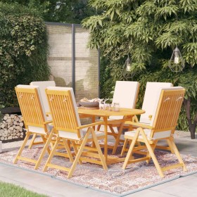 Garden dining set 7 pieces solid teak and cushions by vidaXL, Garden sets - Ref: Foro24-3059532, Price: 1,00 €, Discount: %