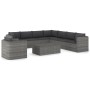 Set de muebles de jardín 9 pzas ratán sintético y cojines gris de vidaXL, Conjuntos de jardín - Ref: Foro24-3059488, Precio: ...