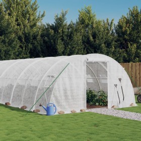 Greenhouse with white steel structure 72 m² 18x4x2 m by vidaXL, Greenhouses - Ref: Foro24-3188079, Price: 881,70 €, Discount: %