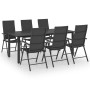 Juego de comedor para jardín 7 piezas negro de vidaXL, Conjuntos de jardín - Ref: Foro24-3060050, Precio: 595,31 €, Descuento: %