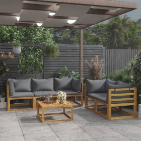 6-piece garden furniture set with solid acacia wood cushions by vidaXL, Garden sets - Ref: Foro24-3057610, Price: 504,81 €, D...