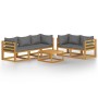 6-piece garden furniture set with solid acacia wood cushions by vidaXL, Garden sets - Ref: Foro24-3057610, Price: 504,28 €, D...