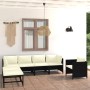 Set de muebles de jardín 7 pzas y cojines ratán sintético negro de vidaXL, Conjuntos de jardín - Ref: Foro24-3059785, Precio:...