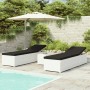 Garden loungers and table 3 pieces white synthetic rattan by vidaXL, Loungers - Ref: Foro24-3057664, Price: 360,99 €, Discoun...