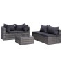 8-teiliges Gartensofa-Set und graue synthetische Rattankissen von vidaXL, Gartensets - Ref: Foro24-3059494, Preis: 795,22 €, ...