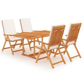 Garden dining set 5 pieces solid teak and cushions by vidaXL, Garden sets - Ref: Foro24-3059543, Price: 729,99 €, Discount: %