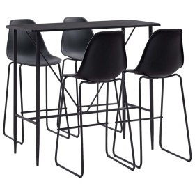 5-piece black plastic high table and stools set by vidaXL, Furniture sets for kitchens and dining rooms - Ref: Foro24-279851,...