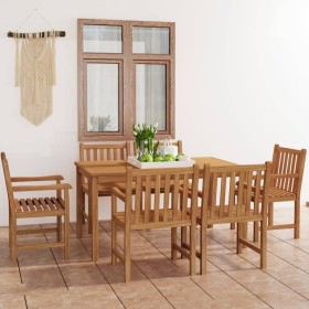 Conjunto de comedor de jardín 7 piezas madera maciza de teca de vidaXL, Conjuntos de jardín - Ref: Foro24-3059936, Precio: 1,...