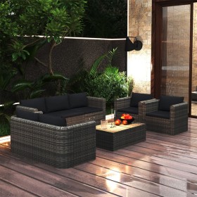 8-piece garden furniture set and gray synthetic rattan cushions by vidaXL, Garden sets - Ref: Foro24-3059490, Price: 1,00 €, ...