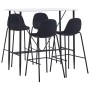 Juego de mesa alta y taburetes 5 piezas tela negra de vidaXL, muebles para cocinas y comedores - Ref: Foro24-3051188, Precio:...