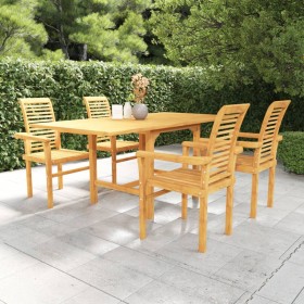 Garden dining set 5 pieces solid teak wood by vidaXL, Garden sets - Ref: Foro24-3059597, Price: 541,27 €, Discount: %