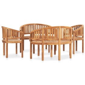 Gartenmöbel-Set 5-teilig aus massivem Teakholz von vidaXL, Gartensets - Ref: Foro24-3059964, Preis: 910,77 €, Rabatt: %