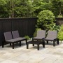 3-teiliges Gartenmöbel-Set mit grauen Kunststoffkissen von vidaXL, Gartensets - Ref: Foro24-3059828, Preis: 238,50 €, Rabatt: %