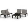 Set de muebles de jardín 3 piezas con cojines plástico gris de vidaXL, Conjuntos de jardín - Ref: Foro24-3059828, Precio: 238...