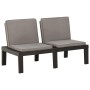 Set de muebles de jardín 3 piezas con cojines plástico gris de vidaXL, Conjuntos de jardín - Ref: Foro24-3059828, Precio: 238...