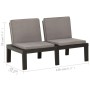 Set de muebles de jardín 3 piezas con cojines plástico gris de vidaXL, Conjuntos de jardín - Ref: Foro24-3059828, Precio: 238...