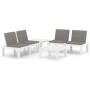 Set de muebles de jardín 4 piezas con cojines plástico blanco de vidaXL, Conjuntos de jardín - Ref: Foro24-3059831, Precio: 3...