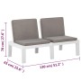 Set de muebles de jardín 4 piezas con cojines plástico blanco de vidaXL, Conjuntos de jardín - Ref: Foro24-3059831, Precio: 3...