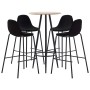 High table and stools set 5 pieces black fabric by vidaXL, Furniture sets for kitchens and dining rooms - Ref: Foro24-3051173...