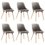 Swivel dining chairs 6 pcs light gray velvet by vidaXL, dining chairs - Ref: Foro24-3060305, Price: 470,44 €, Discount: %