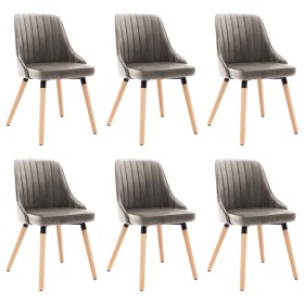 Swivel dining chairs 6 pcs light gray velvet by vidaXL, dining chairs - Ref: Foro24-3060305, Price: 470,44 €, Discount: %