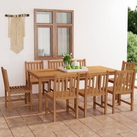 Conjunto de comedor de jardín 9 piezas madera maciza de teca de vidaXL, Conjuntos de jardín - Ref: Foro24-3059946, Precio: 1,...