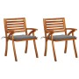 Garden dining chairs with cushions 2 pcs solid acacia wood by vidaXL, Garden chairs - Ref: Foro24-3060783, Price: 192,99 €, D...