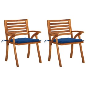 Dining garden chairs with cushions 2 units solid acacia wood by vidaXL, Garden chairs - Ref: Foro24-3060810, Price: 196,99 €,...