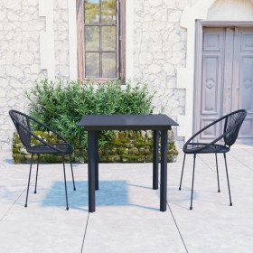 3-piece garden dining set black PVC rattan by vidaXL, Garden sets - Ref: Foro24-3060225, Price: 274,99 €, Discount: %