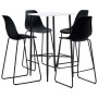 High table and 5 black plastic stools set by vidaXL, Furniture sets for kitchens and dining rooms - Ref: Foro24-279973, Price...