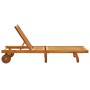 Garden sun lounger with solid acacia wood cushion. by vidaXL, Loungers - Ref: Foro24-3061344, Price: 200,09 €, Discount: %