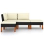 Set de muebles de jardín 6 pzas y cojines ratán sintético negro de vidaXL, Conjuntos de jardín - Ref: Foro24-3059731, Precio:...