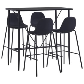 High table and 5-piece black fabric stools. by vidaXL, Furniture sets for kitchens and dining rooms - Ref: Foro24-3051297, Pr...