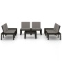 Set de muebles de jardín 6 piezas con cojines plástico gris de vidaXL, Conjuntos de jardín - Ref: Foro24-3059834, Precio: 397...