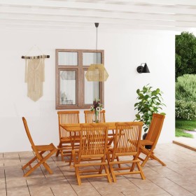 Garden dining set 7 pieces solid teak wood by vidaXL, Garden sets - Ref: Foro24-3059602, Price: 480,99 €, Discount: %