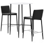 High table and bar stools set 3 pieces black synthetic leather by vidaXL, Furniture sets for kitchens and dining rooms - Ref:...