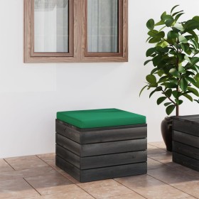 Garden pallet ottoman with pine wood cushion by vidaXL, Modular outdoor sofas - Ref: Foro24-3061700, Price: 69,13 €, Discount: %