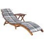 Garden lounger with table and cushion made of solid acacia wood. by vidaXL, Loungers - Ref: Foro24-3061601, Price: 192,55 €, ...