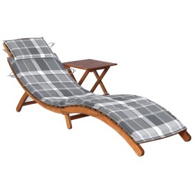 Gartenliege mit Tisch und Kissen massives Akazienholz von vidaXL, Liegen - Ref: Foro24-3061601, Preis: 192,79 €, Rabatt: %