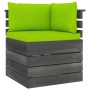 Ecksofa aus Gartenpaletten mit Kissen aus Kiefernholz von vidaXL, Modulare Sofas für den Außenbereich - Ref: Foro24-3061658, ...