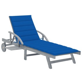 Garden lounger with solid acacia wood cushion by vidaXL, Loungers - Ref: Foro24-3061339, Price: 187,99 €, Discount: %