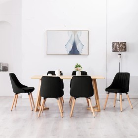 Dining chair 6 units black velvet by vidaXL, dining chairs - Ref: Foro24-3060311, Price: 489,99 €, Discount: %