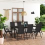 Juego de comedor para jardín 9 piezas negro de vidaXL, Conjuntos de jardín - Ref: Foro24-3060051, Precio: 719,20 €, Descuento: %