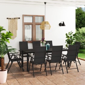 9-piece black garden dining set by vidaXL, Garden sets - Ref: Foro24-3060051, Price: 719,20 €, Discount: %