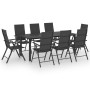 Juego de comedor para jardín 9 piezas negro de vidaXL, Conjuntos de jardín - Ref: Foro24-3060051, Precio: 719,20 €, Descuento: %