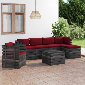 Garden pallet furniture 7 pieces cushions solid pine wood by vidaXL, Garden sets - Ref: Foro24-3061884, Price: 556,99 €, Disc...