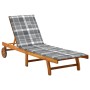 Garden lounger with solid acacia wood cushion by vidaXL, Loungers - Ref: Foro24-3061358, Price: 202,45 €, Discount: %