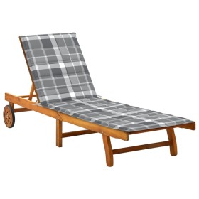 Garden lounger with solid acacia wood cushion by vidaXL, Loungers - Ref: Foro24-3061358, Price: 185,99 €, Discount: %